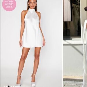 Show Me Your MuMu White Halter Mini Dress
